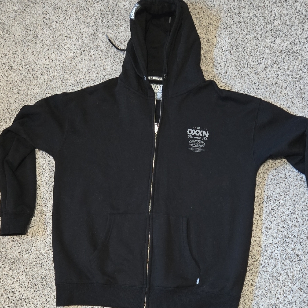 DIXXON Black Fleece Zip-Up Hoodie